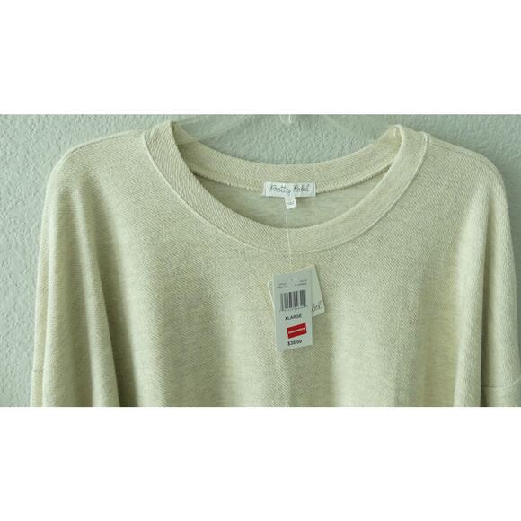 NWT Pretty Rebel Miken Women's Sweatshirt Size XL Oatmeal Soft Lagenlook Layer - Picture 2 of 9